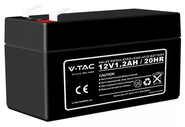 batteria 12v allarme antifurto sirena ups al piombo 7ah V-tac 1.3ah  10ah 18ah 2