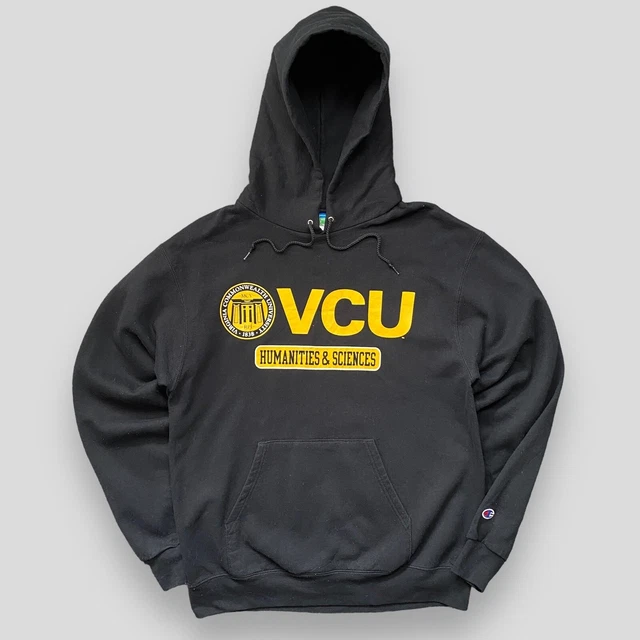 Felpa con cappuccio nera ricamata Champion Virginia University, taglia media