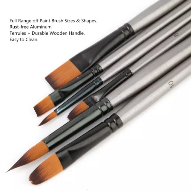 Soft And Flexible Nylon Pen Hair 6PCS Paint Brushes Painting Brush Body Face