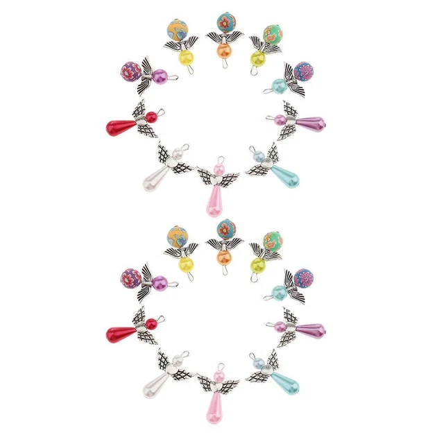 20 Stück sortierte Engelsflügel Charms Perle Polymer Clay Anhänger