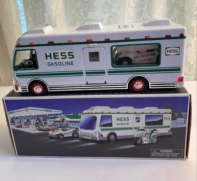 Vintage 1998 Hess Recreation Van with Dune Buggy & Motorcycle - New In Box