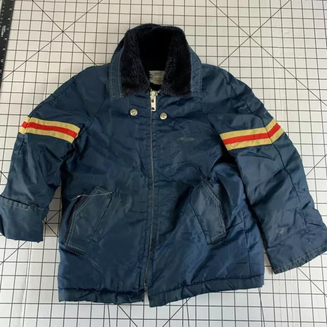 Vintage 70s 80s Childs Boys Kids Youth Ski Snow Winter Coat Jacket Distressed 6