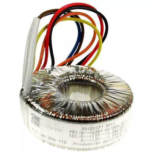 1 x 50 VA Mains Toroidal Transformer 2 x 115 V : 2 x 25 V