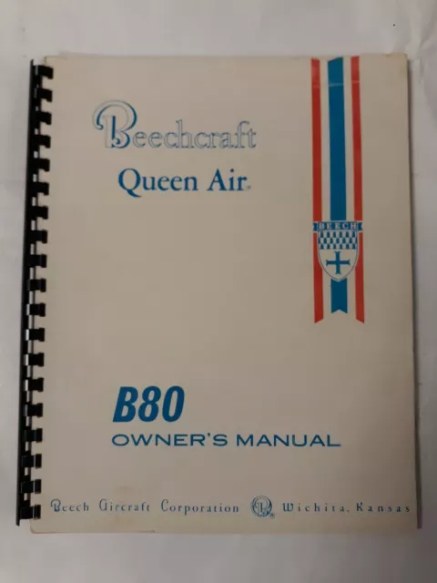 Beechcraft Model B80 Queen Air Owner's Manual 50-590157-3B 1970 Original
