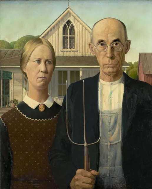 American Gothic by Grant Wood art painting print