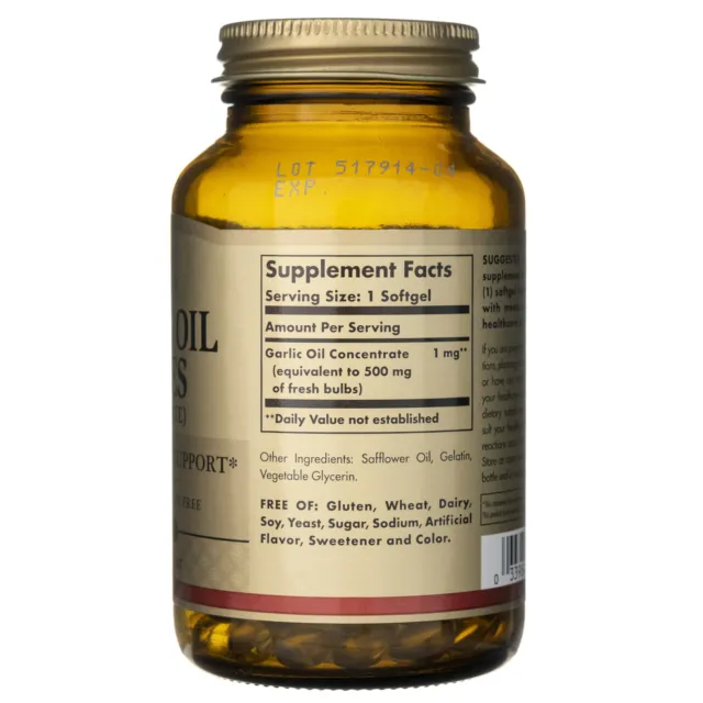 Solgar Knoblauchöl (unparfümiert) 1 mg, 250 Kapseln 2