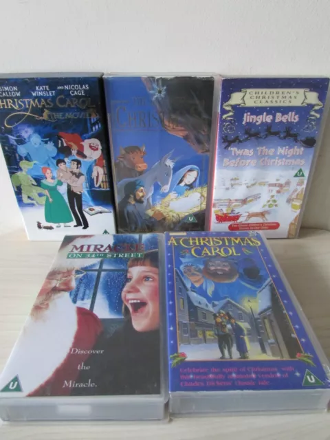 5 X Christmas Vhs Video Tapes Job Lot -  All Tested.