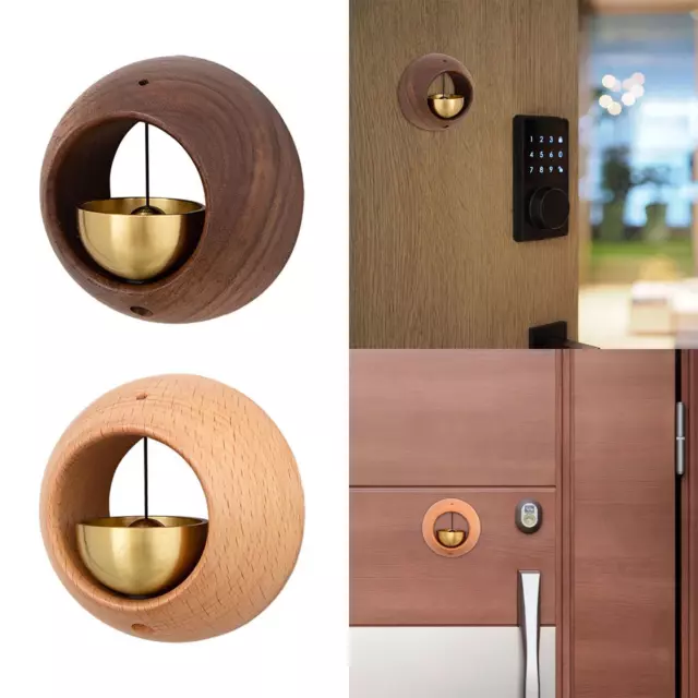 Cloche de commerçant ronde, petite sonnette de porte en bois pour entrée,