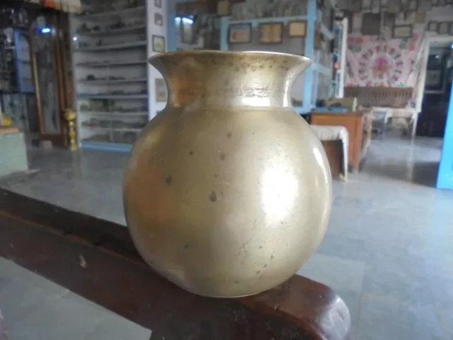 Old Brass Handcrafted Solid Unique Heavy Fine Quality Water Pot, Nice Patina