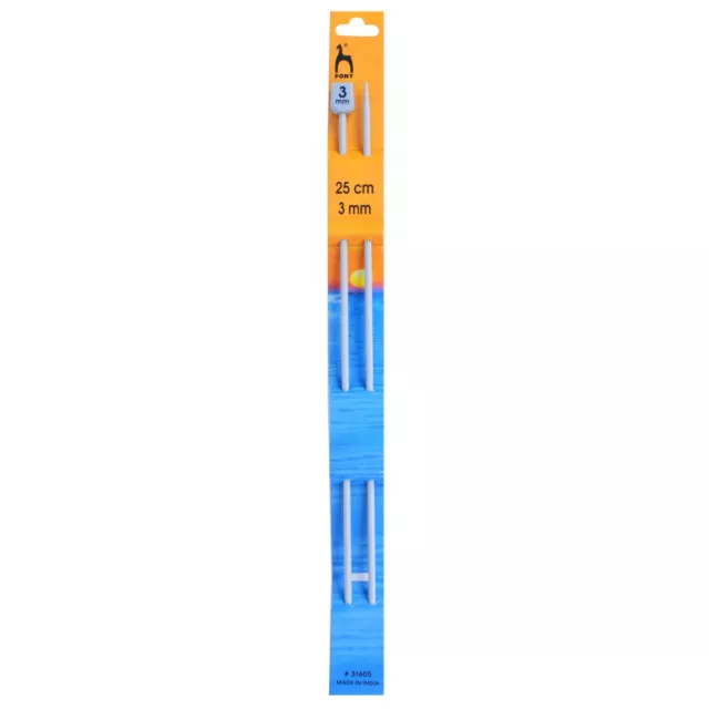 Agujas de tejer clásicas de un solo extremo pony de 3,00 mm - 25 cm - P31605 - CORREO GRATUITO