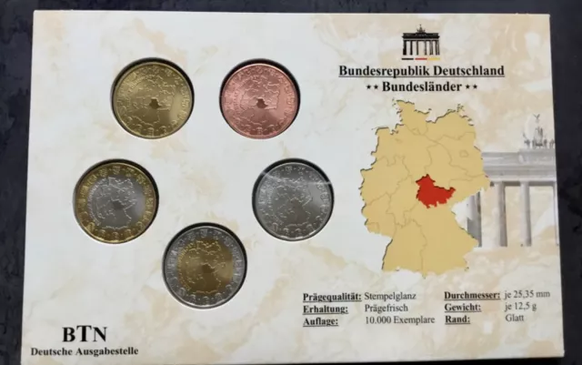 Bundesländer Satz Thüringen 5 x Stempelglanz 10000 Exemplare  OVP