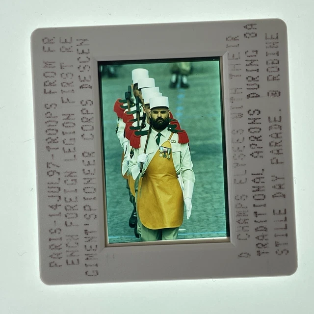 Vintage 35mm Slide S6709 France Bastille Day Troops In Traditional Army Dress
