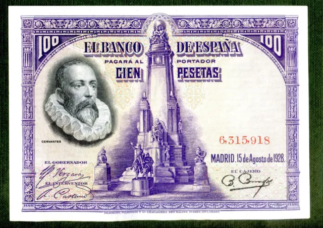 1928 ESPAÑA, 100 pesetas, Cien pesetas,  Sin serie , MBC , BILLETE