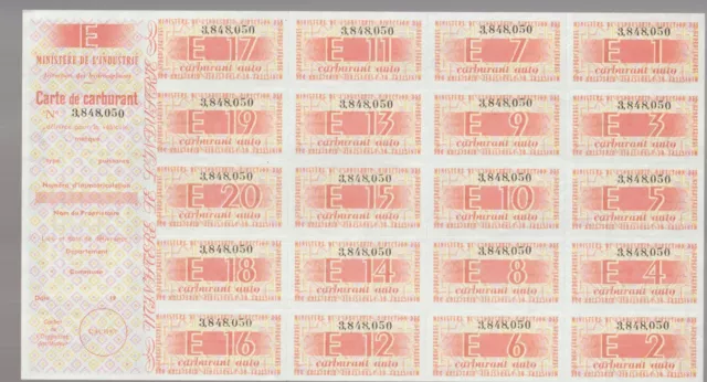 France Cinderellas Fiscal Billets Ration Carburant Auto Ministere 1949-59 NR 9