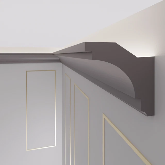 Baguette Stuc ELHARE LH1A Profil LED 2m - Éclairage Indirect Moderne Polystyrène