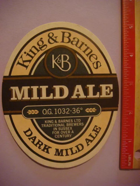 Bierbrauerei Pub Untersetzer ~ KING & BARNES Mild Ale ~ Horsham, Sussex, ENGLAND, UK 2