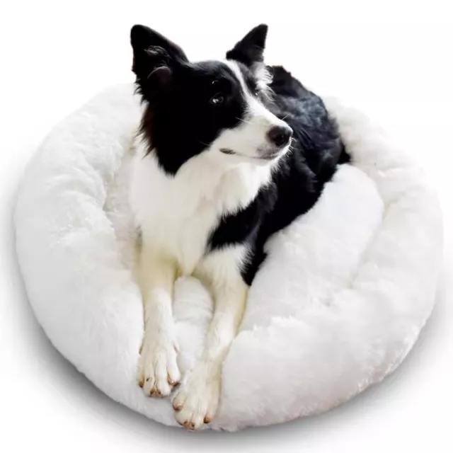 Warm Calming Faux Fur Donut Cuddler Washable Round Pet Dog Cat Bed Sofa Mat Cage 7