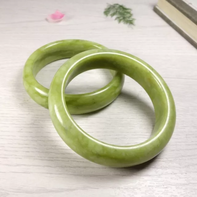 Beautiful Bangle Chinese Jade Hand Carved Bracelet 50mm-70mm Natural Jade 2