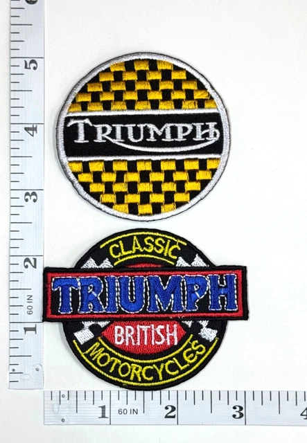 Triumph Motorcycles Racing Embroidered Iron On Biker Patch - 11.5 X 3.5 Inches