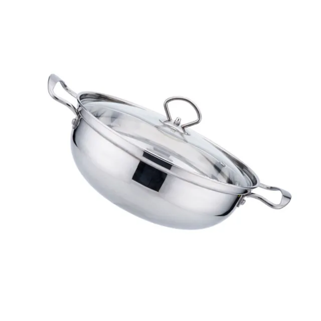 Stainless Steel Soup Pot Cooking Serving Pan Induction Shabu