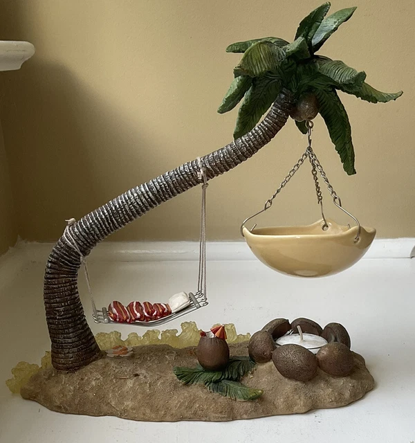 TART WARMER Beach Scene w Palm Tree And Hanging Hammock Summer Beach Scene READ