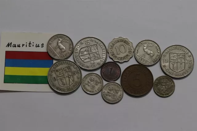 🧭 🇲🇺 Mauritius Colonial Coins Lot B55 #39 Zb29