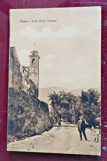 cartolina penne pescara viale porta teramo formato piccolo 1914