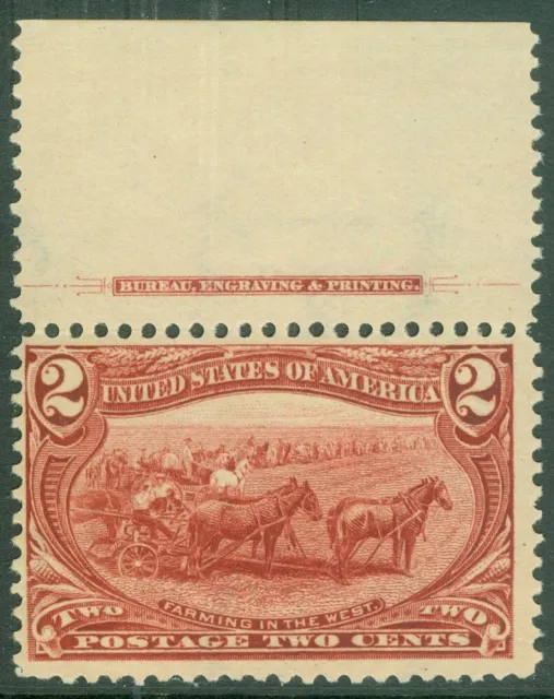 EDW1949SELL: USA 1898 Scott # 286 Imprint Rand Single Fein, Postfrisch Nh. Katze