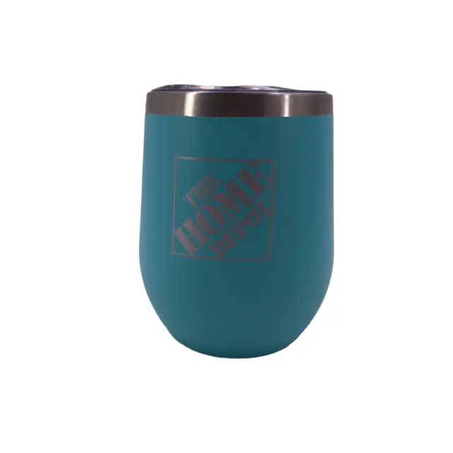 The Home Depot Stainless Steel Turquoise Wine Tumbler 12oz Insulated Cup w/lid