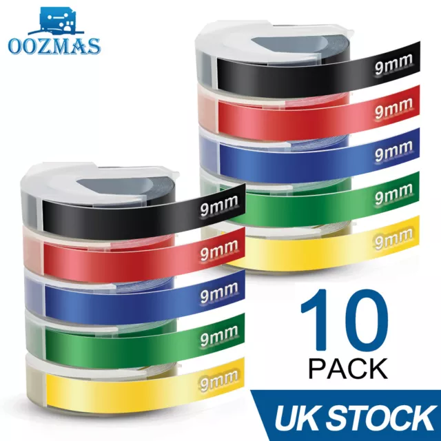 Dymo 3D 9mm Embossing Tape Compatible for Dymo Omega Junior Embossers Label Tape