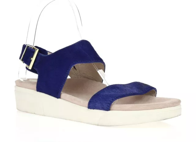 Womens Kenneth Cole New York 226838 Blue Calf Hair Ankle Strap Sandals Size 7.5 3