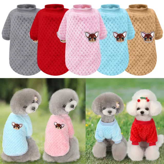 Embroidery Chihuahua Clothes Pet Puppy Cat Jumper Yorkie Dog Knitted Sweater US