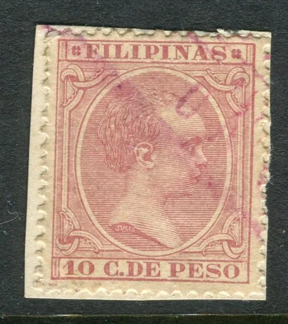 PHILIPPINES;   1890 Baby King Alfonso issue used 10c. value, Postmark