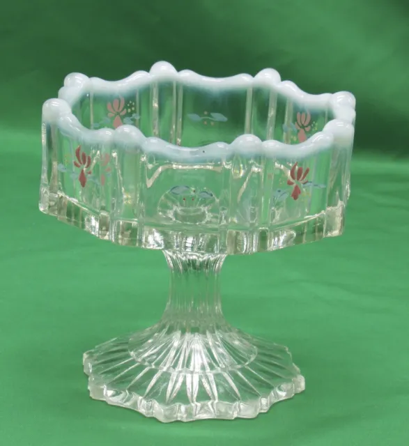 Vintage Fenton Opalescent Compot 4 1/2” Tall Preowned