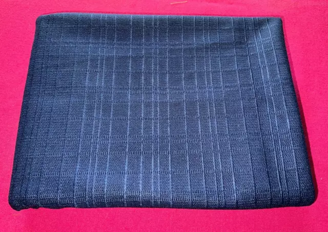Tissu vintage coton tissé relief bleu foncé  larg 150 cm x H 200  cm réf C387