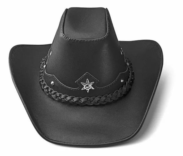 Sombrero de vaquero occidental de cuero genuino para hombres y mujeres... 2