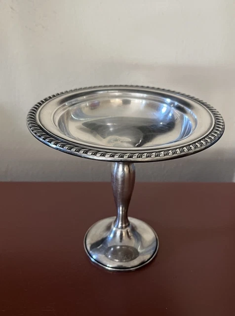 VINTAGE GORHAM SILVER EP YC3041 Pedestal Candy Nut Dish Engraved