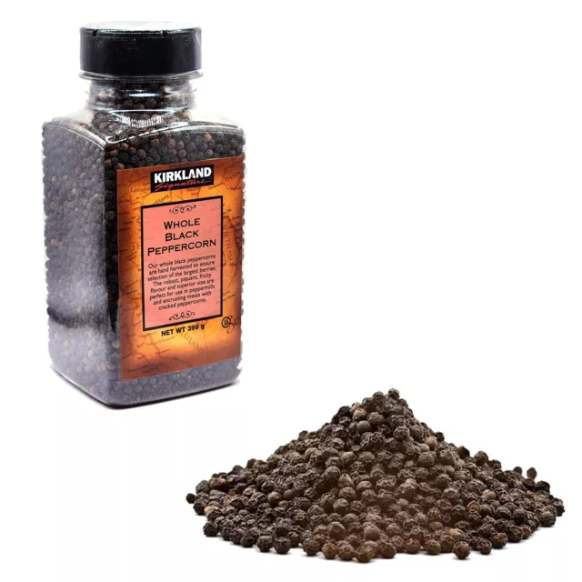 Kirkland Signature Whole Black Peppercorn Kosher Herbs Spices Seasoning 399g