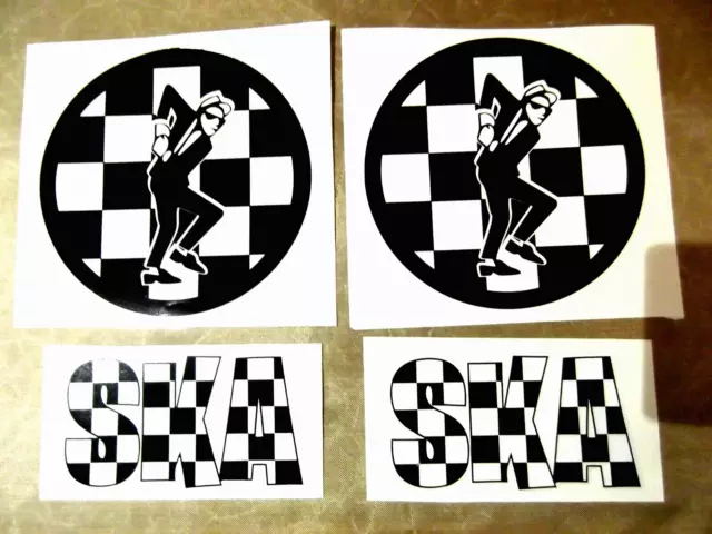 4 x ska - rude boy  vinyl stickers   vespa scooter lambretta northen soul music.