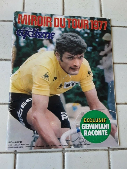 Miroir du Cyclisme. Cycling route poster map 58x47cm 1977