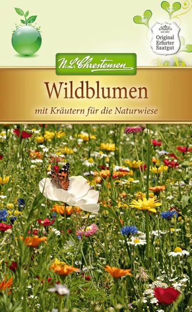 Wildblumen mit Kräutern für die Naturwiese, ohne Gräser, Samen, 5296