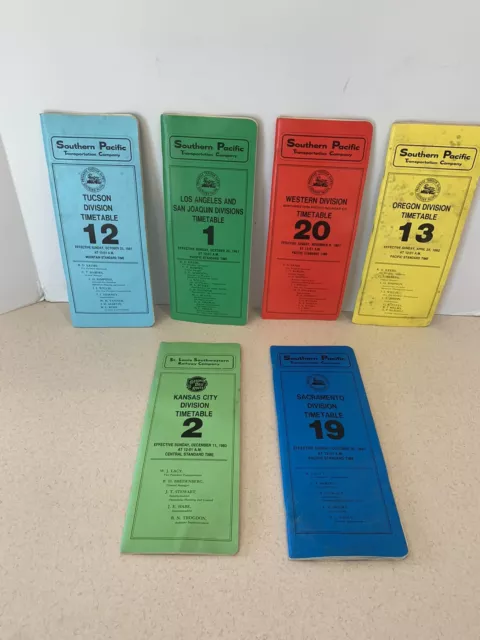 Southern Pacific Transportation Company Employee Time Table Lot of 6 1981-1983