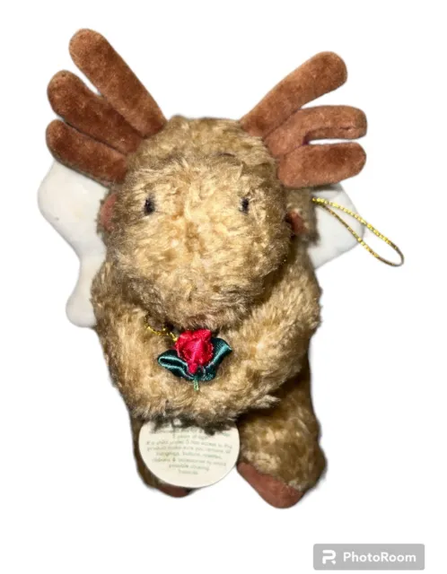 Boyds Bears Angel Moose Christmas plush Ornament Matilda 1997 Bearwear 6in