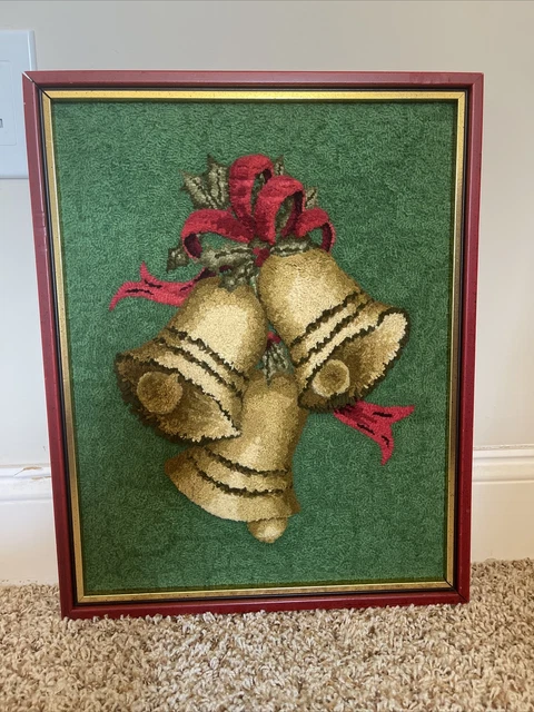 Aguja de perforación vintage Imagen completa Campanas de Navidad Decoración Bordado Crewel