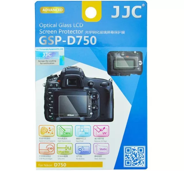 JJC 0.3mm 9H Ultra-thin LCD Screen Protector NIKON D750