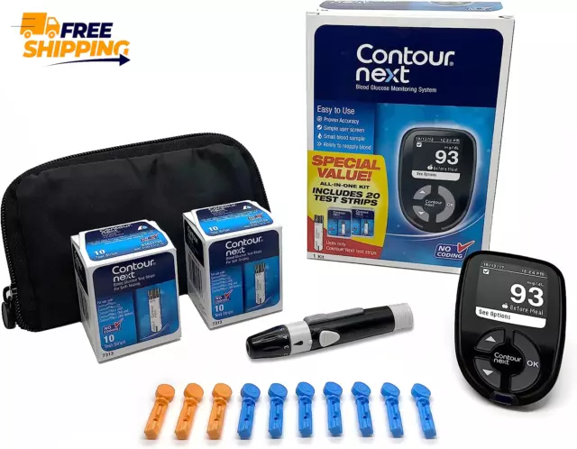 The Contour Next Blood Glucose Monitoring System All-in-One Kit for Diabetes 🥇