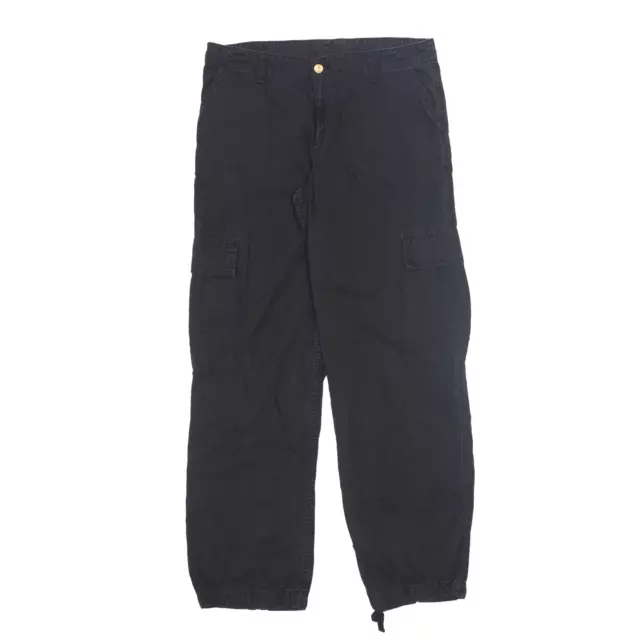 CARHARTT pantaloni cargo abbigliamento da lavoro pantaloni neri regolari affusolati donna W33 L32