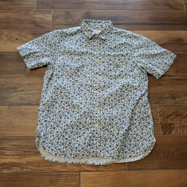 Denim Supply Ralph Lauren Shirt Mens Large White Floral All Over Print Button