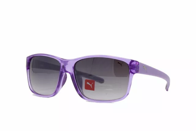 New! Puma Women's Sunglasses PU15130K 500 Purple w/Grey Gradient Lens Sz 57mm