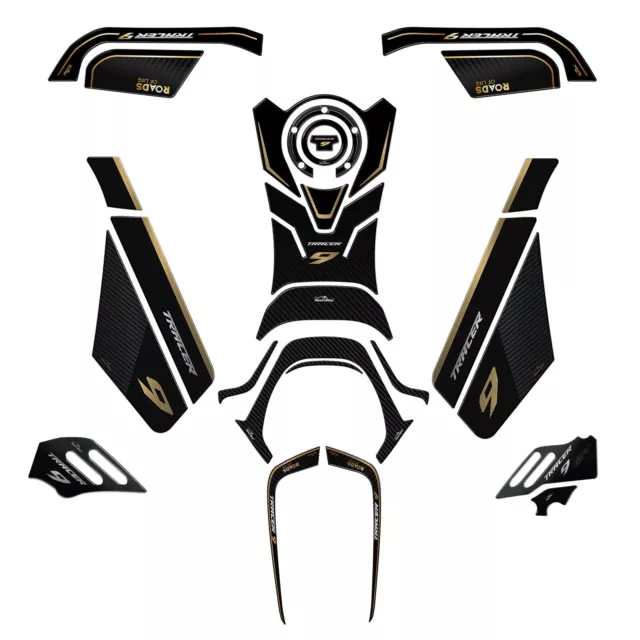 Sticker Set Harz 3D Motorrad Kompatibel YAMAHA Tracer 9 Gt + Plus 2023 2024 Gold